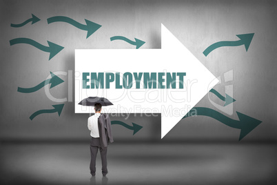 Employment against arrows pointing