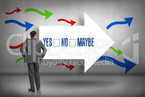Yes no maybe against arrows pointing