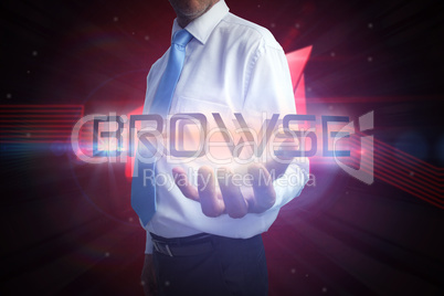Businessman presenting the word browse