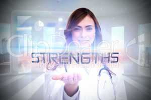 Strengths against global business hologram