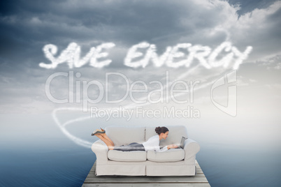 Save energy against cloudy sky over ocean