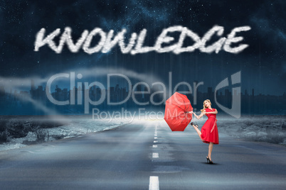 Knowledge against road leading out to the horizon
