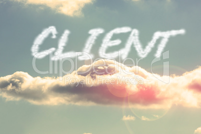 Client against bright blue sky with cloud