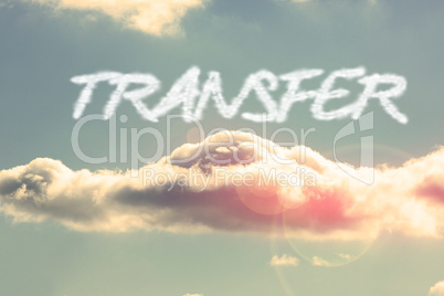 Transfer against bright blue sky with cloud