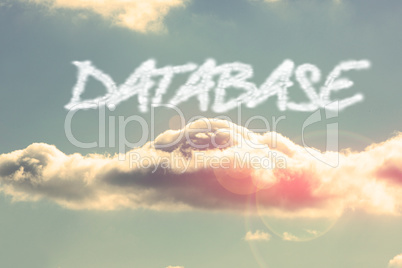 Database against bright blue sky with cloud