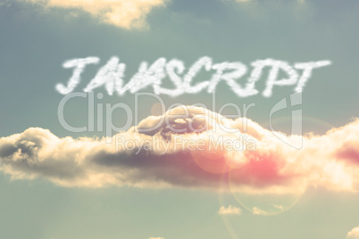 Javascript against bright blue sky with cloud