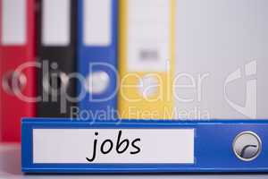 Jobs on blue business binder