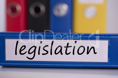 Legislation on blue business binder