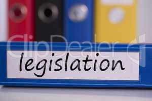 Legislation on blue business binder