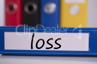 Loss on blue business binder