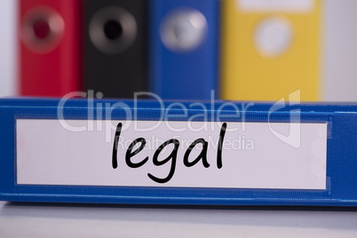 Legal on blue business binder