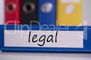Legal on blue business binder