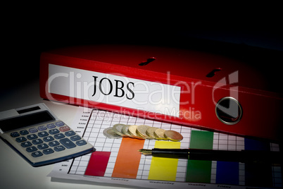 Jobs on red business binder