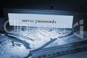 Server passwords on blue business binder