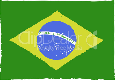 Painted Brazil flag