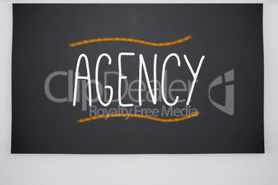 Agency written on big blackboard