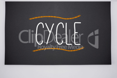 Cycle written on big blackboard