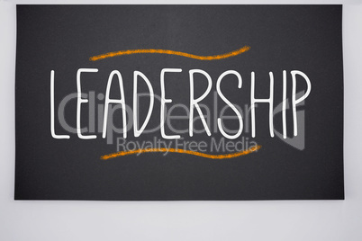 Leadership written on big blackboard