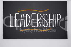Leadership written on big blackboard