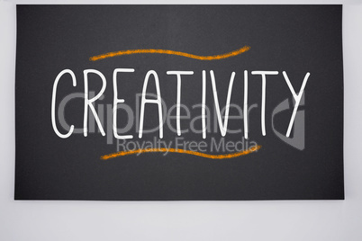 Creativity written on big blackboard