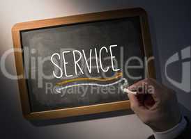 Hand writing Service on chalkboard