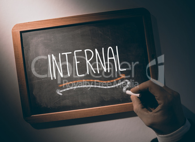 Hand writing Internal on chalkboard