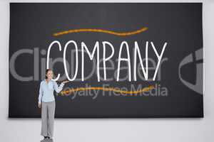 Businesswoman presenting the word company