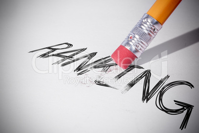 Pencil erasing the word Ranking