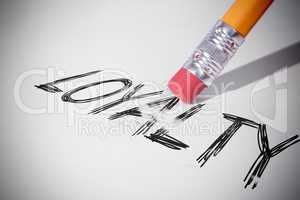 Pencil erasing the word Loyalty