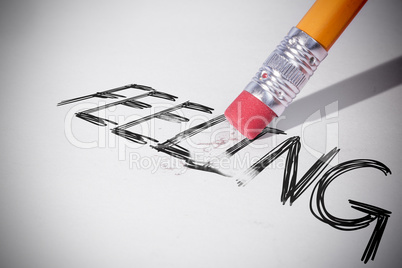 Pencil erasing the word Feeling