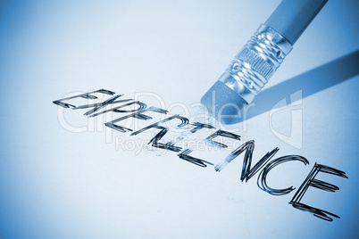 Pencil erasing the word Experience