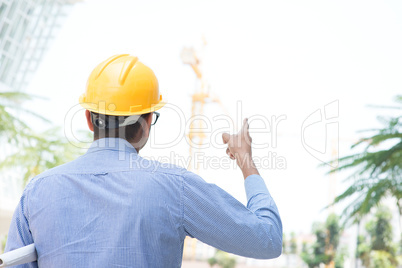indian male site construction contractor