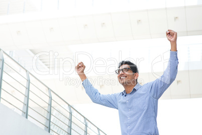 excited indian business man
