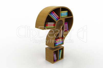 Book shelf in the model of question mark
