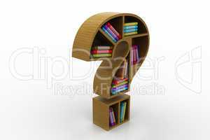 Book shelf in the model of question mark