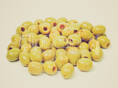 Retro look Green olives Retro look Green olives