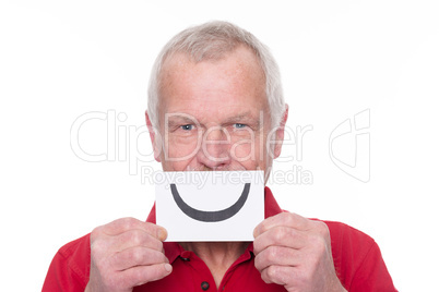 senior mit smiley symbol