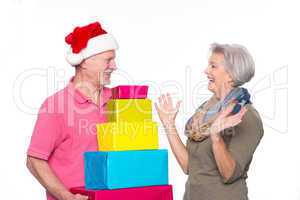 senioren mit geschenken
