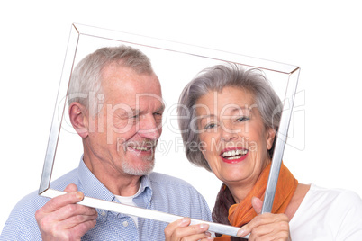 glückliches seniorenpaar
