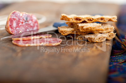 italian salame pressato pressed slicing