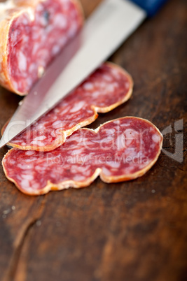 italian salame pressato pressed slicing