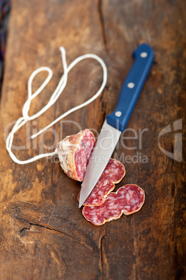 italian salame pressato pressed slicing