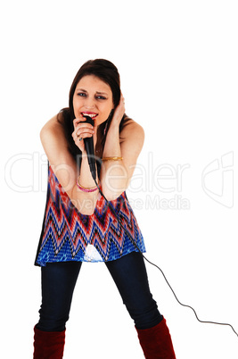 girl singing.