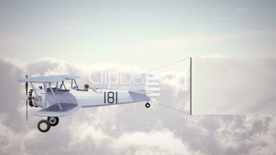 Biplane with Banner