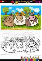 cartoon farm animals coloring page