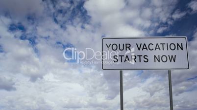 sign vacation now clouds timelapse