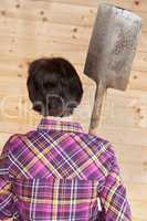 woman with spade