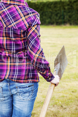 woman with spade