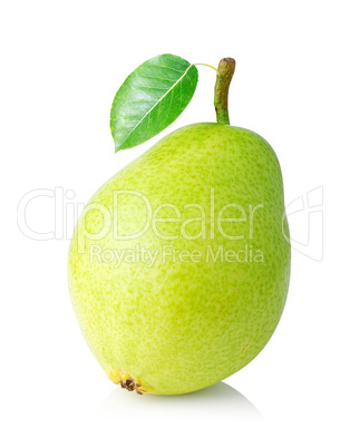 ripe pear with green