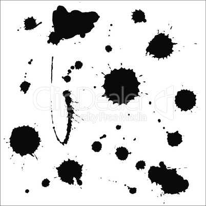 Set collection of Ink blot isolated on white background.eps